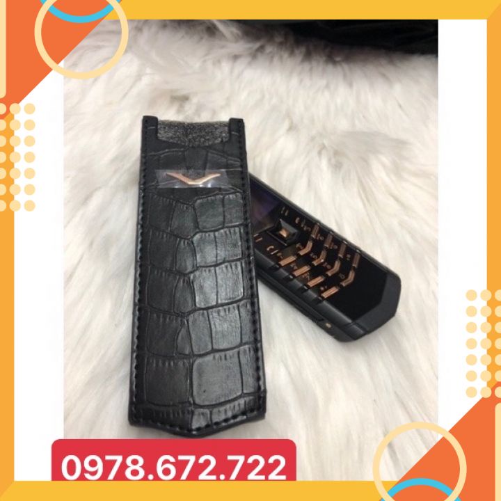 Bao da Vertu Singature S đứng không nắp da cá sấu bóng-Giá rẻ nhất thị trường⚡