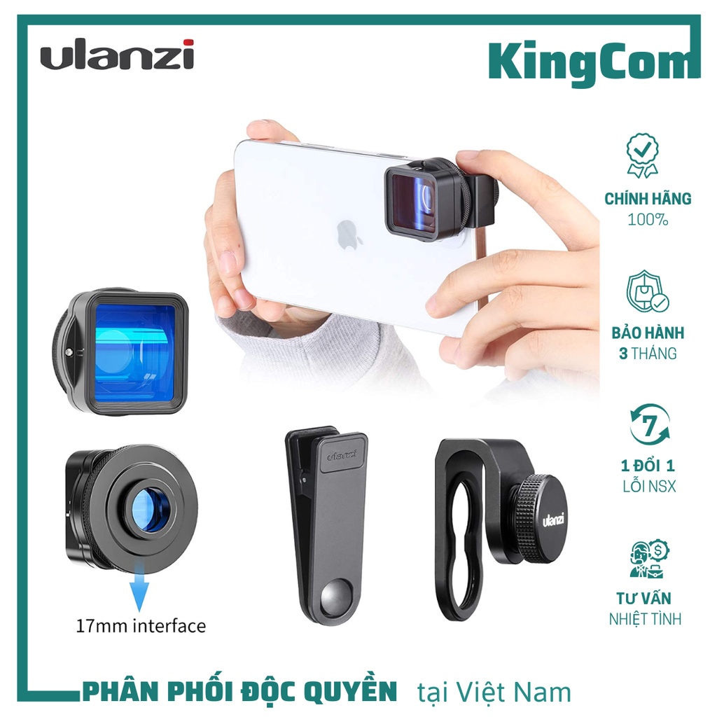 Ulanzi 1.55XT Anamorphic Movie Lens, Lens Góc Rộng Quay Phim Cho Điện Thoại Cho Chất Lượng Video HD Hiệu Ứng Chân Thật