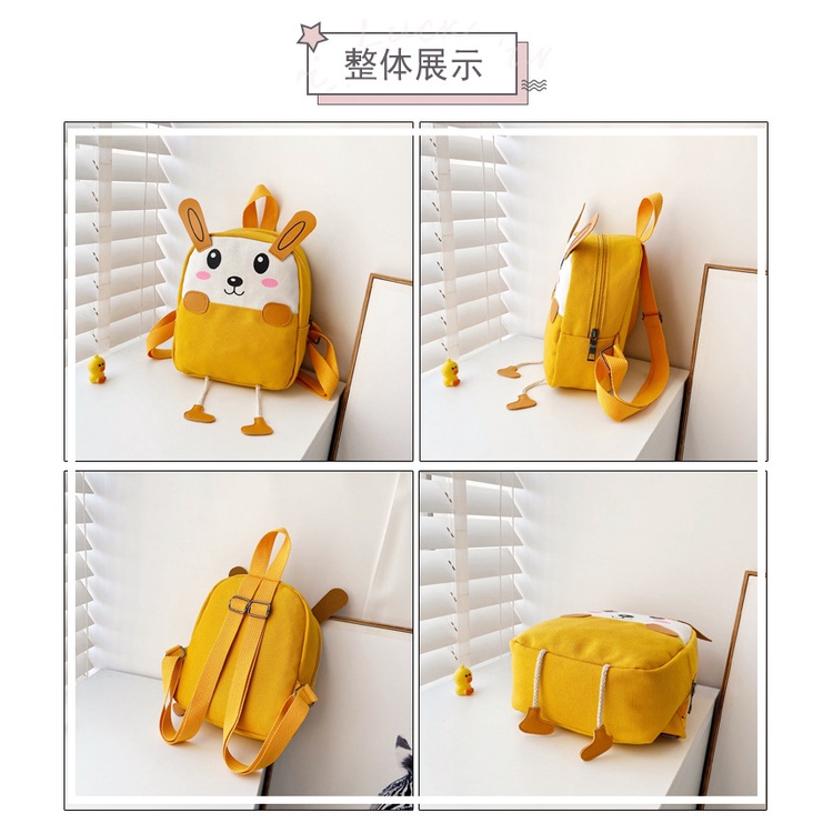 Balo Đi Học Mini Hai Ngăn Họa Tiết Hoạt Hình Dễ Thương Cho Bé