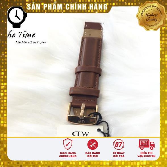 Gía khai trương_ [Hàng Chính Hãng] Dây da đồng hồ Daniel Wellington khóa vàng & bạc đủ size_ DW Authentic