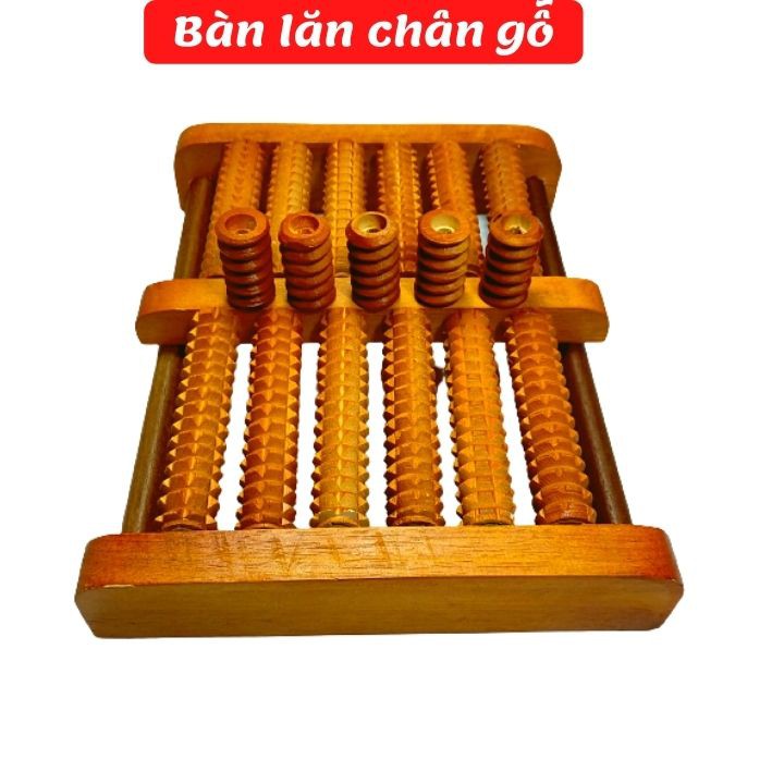 Bàn lăn gỗ massage chân 6 hàng 31x24x6cm - giúp lưu thông máu thiết kế đơn giản, tiện lợi sử dụng.