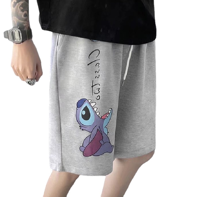 Quần Short Dáng Rộng In Họa Tiết Hoạt Hình Phong Cách Hip Hop Hàn Quốc Thời Trang Mùa Hè Cho Nam【M-8XL