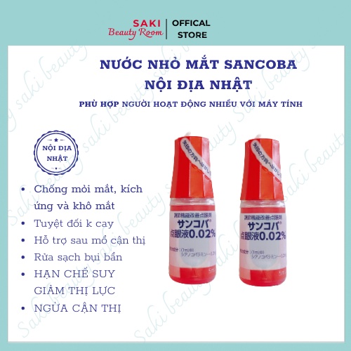 Nhỏ mắt điều tiết chứng mỏi mắt Sancoba phục hồi thị lực chống cận thị Nhật Bản