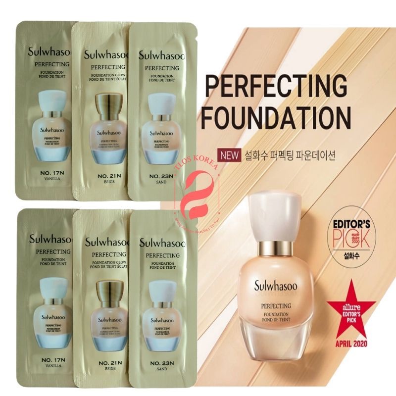 Kem Nền Sulwhasoo Perfecting Foundation Glow 1ml gói Sample - Kem Nền Che Khuyết Điểm Hoàn Hảo