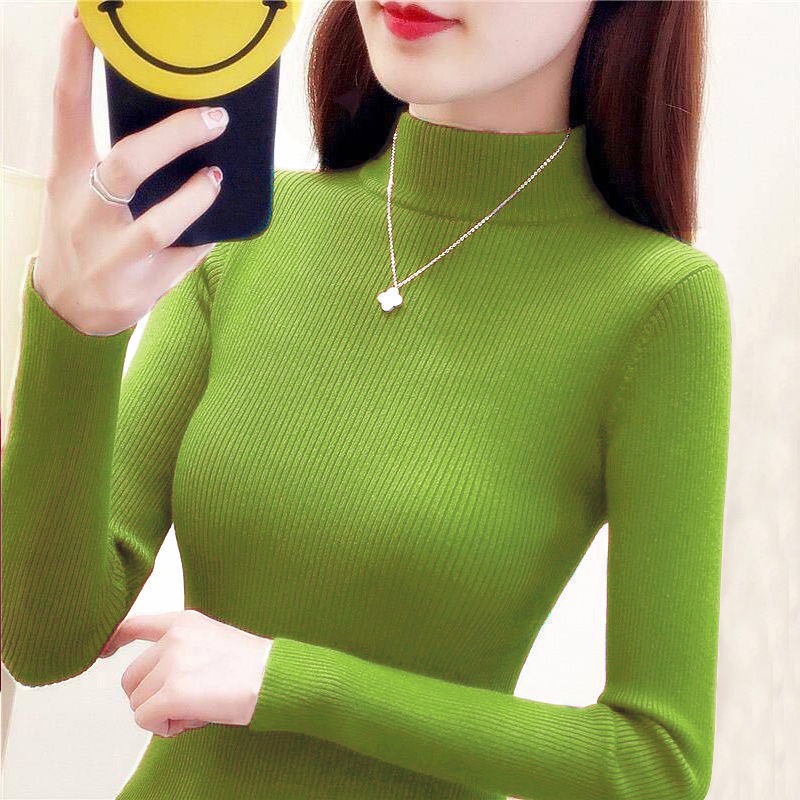 Áo Len Nữ Dài Tay Cổ Lọ Thời Trang Hàn