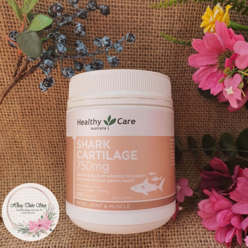 (Đủ bill) Sụn cá mập HealthyCare Shark Cartilage 750mg 200v