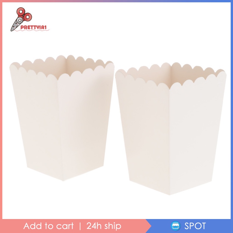 [Prettyia1] X Hộp Đựng Bắp Rang Bơ Màu Trắng Nguyên Chất Dùng Cho Tiệc Sinh Nhật- Tiệc Sinh Nhật Fav