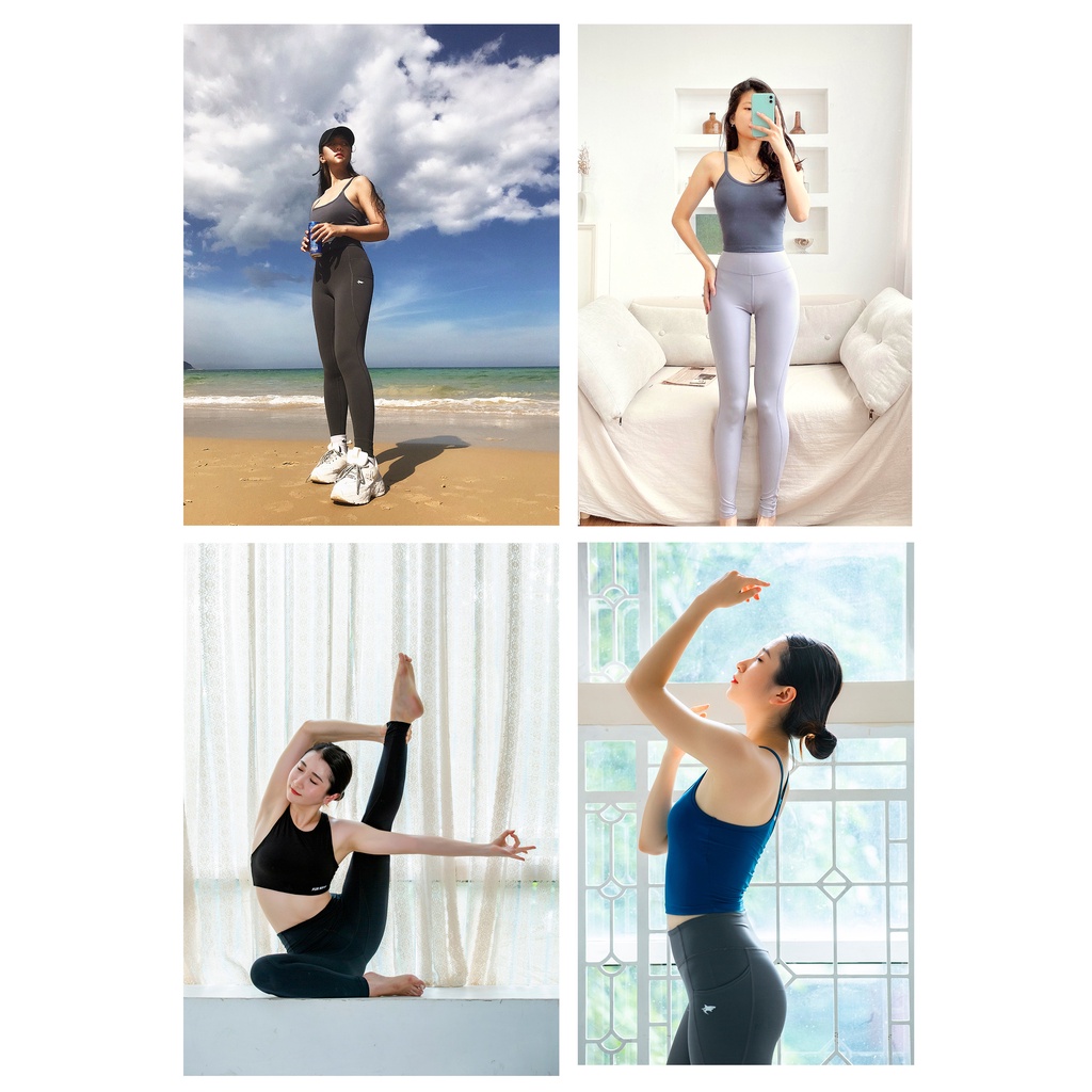 Quần tập gym yoga legging nữ cạp cao WLF30 Runnavy by Carasix, nâng mông tôn dáng, vải thấm hút khô thoáng