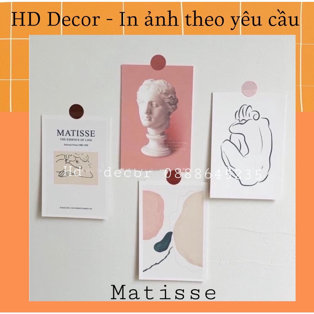 [ FreeShip ] Set thiệp postcard nghệ thuật MATISSE có sẵn decor trang trí phòng cực xinh