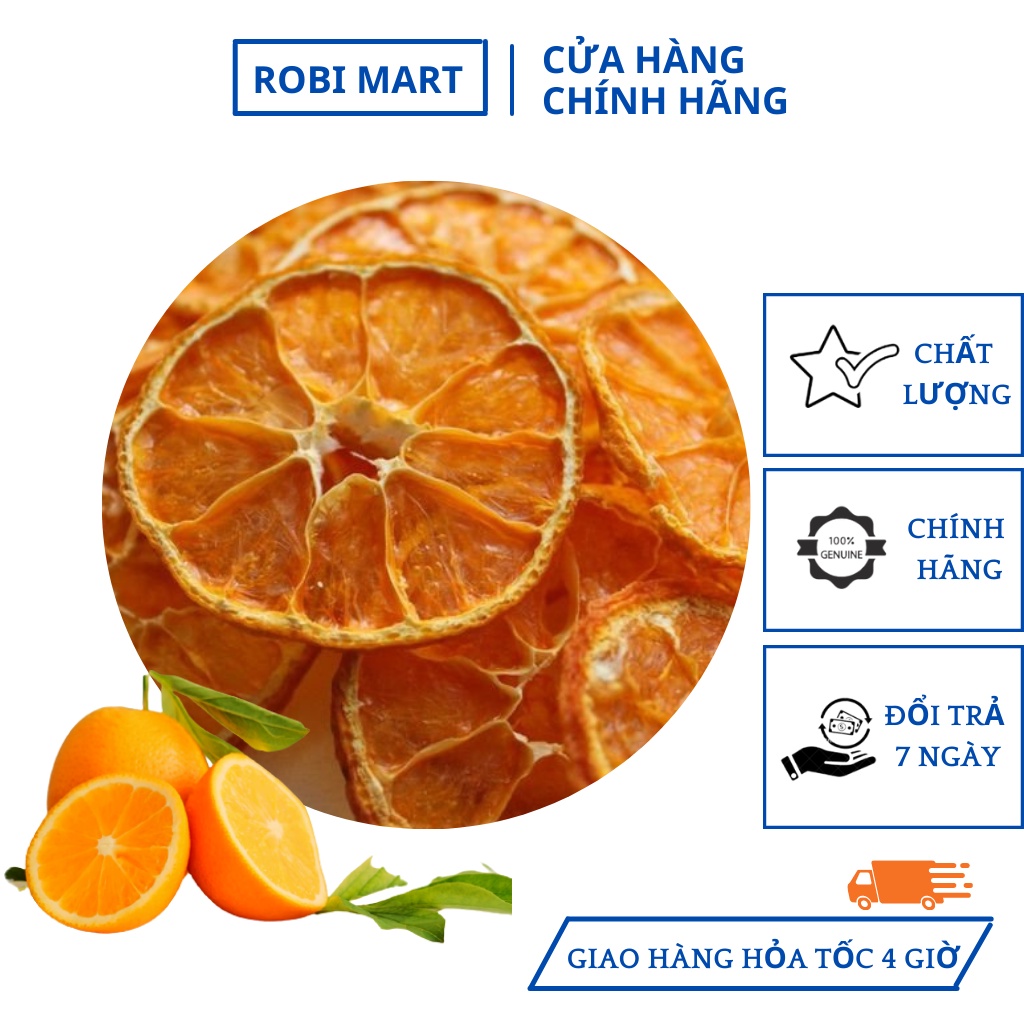 Quýt thái lát sấy lạnh Robi Mart gói 250g - Lát đẹp hàng chính hãng