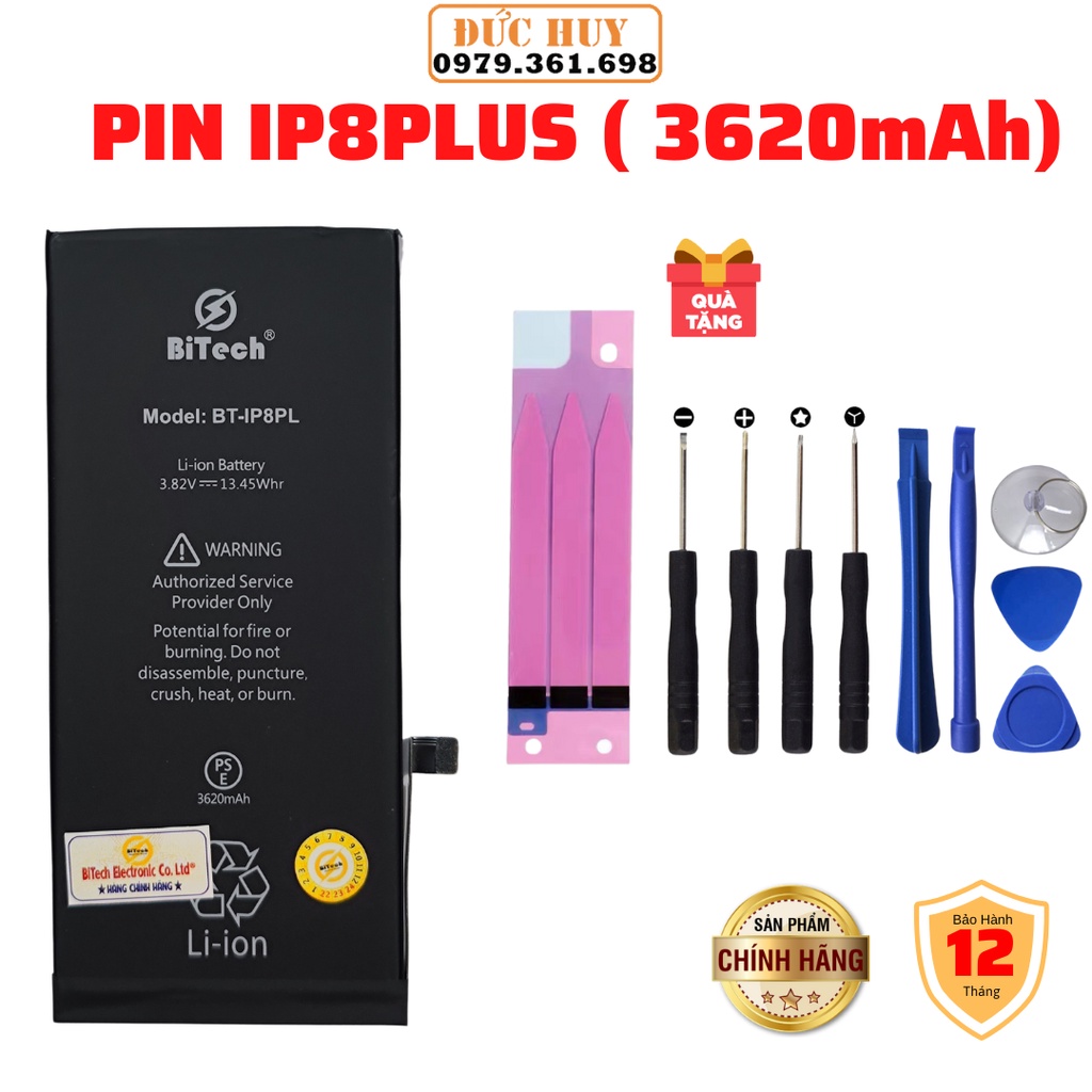 Pin IP8 Plus Dung Lượng Cao BiTech BT-IP8 PLUS ( 3620 mAh )