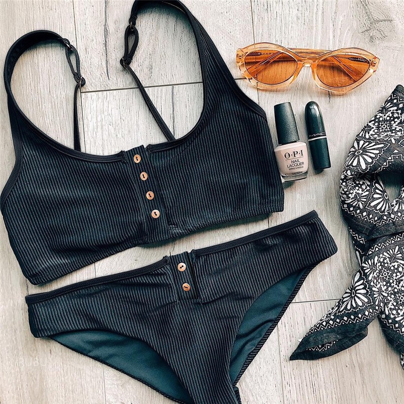 [BKN73] &lt;ÂU&gt; SET BIKINI BASIC CÚC NGỰC VẢI GÂN VÀNG/HỒNG/TRẮNG