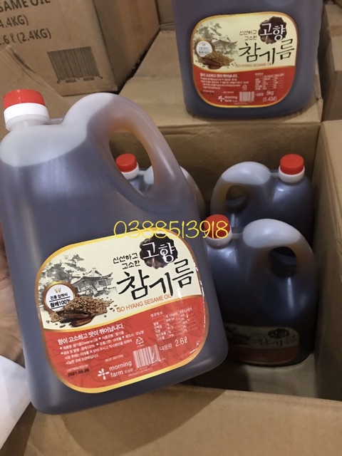 Dầu vừng / Dầu mè Hàn Quốc can to 3L-5,4L