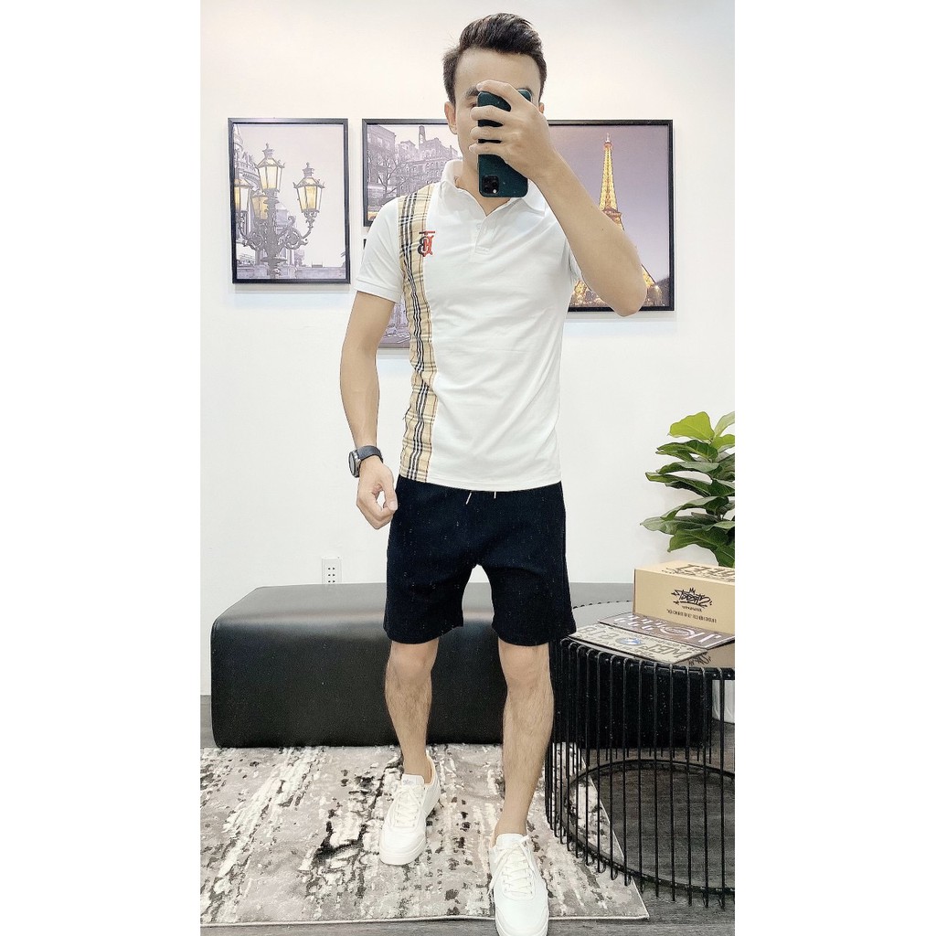 Áo thun nam tay ngắn có cổ polo 2 màu co dãn tốt cao cấp | BigBuy360 - bigbuy360.vn