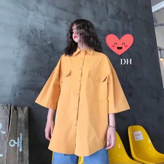 Áo sơ mi thụng ngắn tay túi nắp