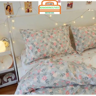 Bộ chăn ga gối Cotton poly nhập khẩu (SP000657 Hoa Vintage)