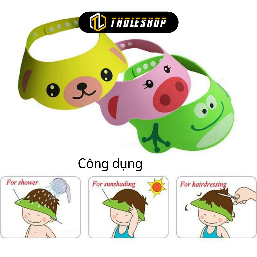 Mũ Chắn Nước - Nón Gội Đầu Cho Bé Che Tai, Chống Cay Mắt Kiểu Hoạt Hình 4710