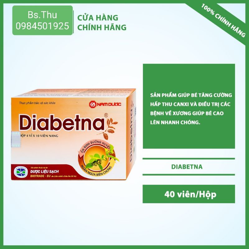 DIABETNA hộp 40 viên hỗ trợ hạ và ổn định đường huyết Nam Dược