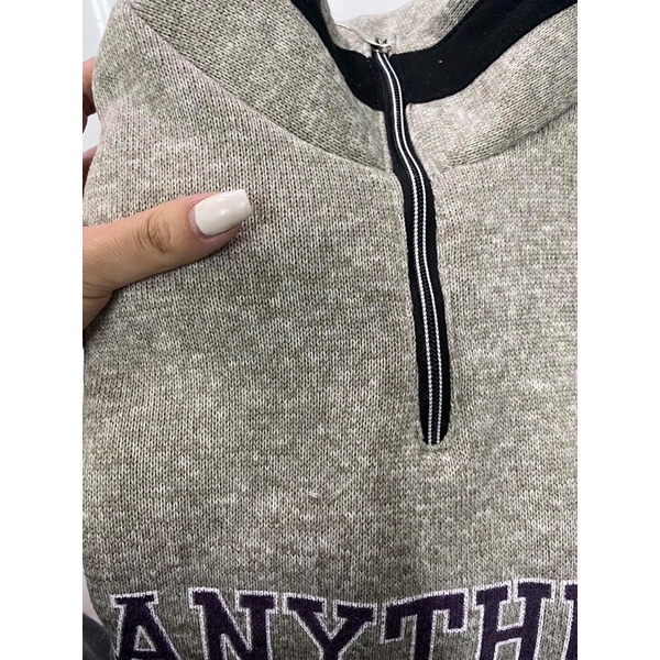 [ Ảnh chụp thật ] Set áo nỉ và 1 chân váy chất dày dặn chữ ANYTHING | BigBuy360 - bigbuy360.vn