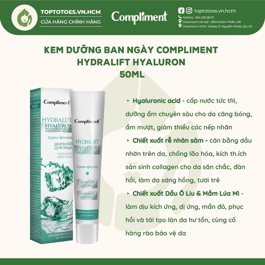 Kem dưỡng ẩm Compliment Hydralift Hyaluron dưỡng ẩm, phục hồi và chống lão hóa 50ml