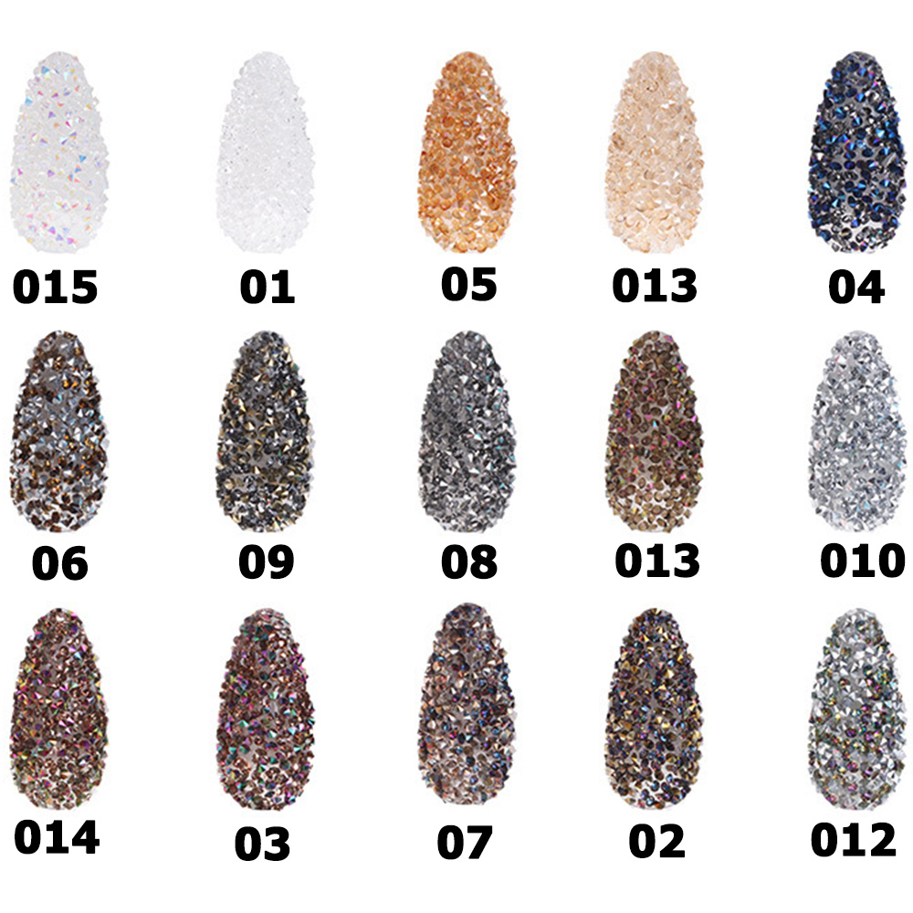 FALLFORBEAUTY Shining 3D Nail Art Decorations Unfoiled DIY Nail Art Nail|Mini Beads 1440Pcs/Pack Glass Diamonds Nail Glitter Non HotFix Micro