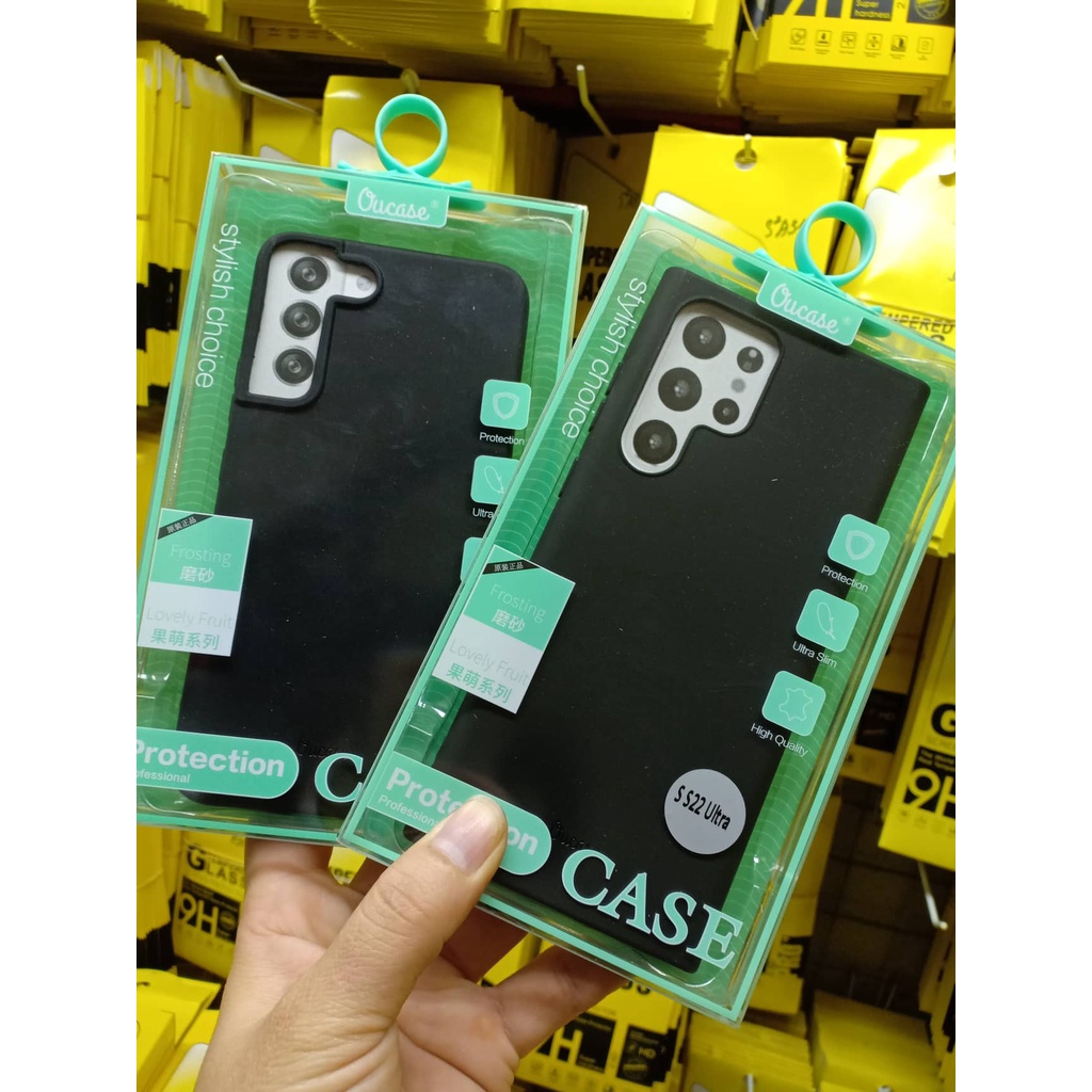 Ốp lưng dẻo màu đen Ou Case cho Samsung S22, S22 PLus, S22 ultra lưng nhám Chống vân tay