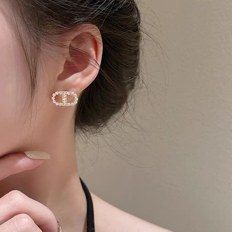 Bông Tai Mạ Bạc 925 Đính Ngọc Trai Thanh Lịch Phong Cách Hàn Quốc Mới