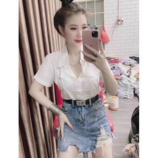 🌈𝐆𝐈𝐀́ 𝐗𝐔̛𝐎̛̉𝐍𝐆💢 Áo sơ mi 2 màu trắng đen