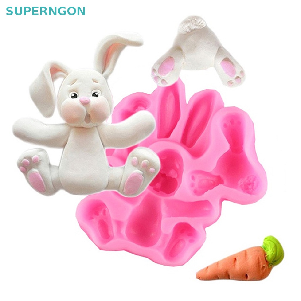 Khuôn Silicone Làm Bánh Tạo Hình Thỏ Phục Sinh 3D Độc Đáo Tiện Dụng