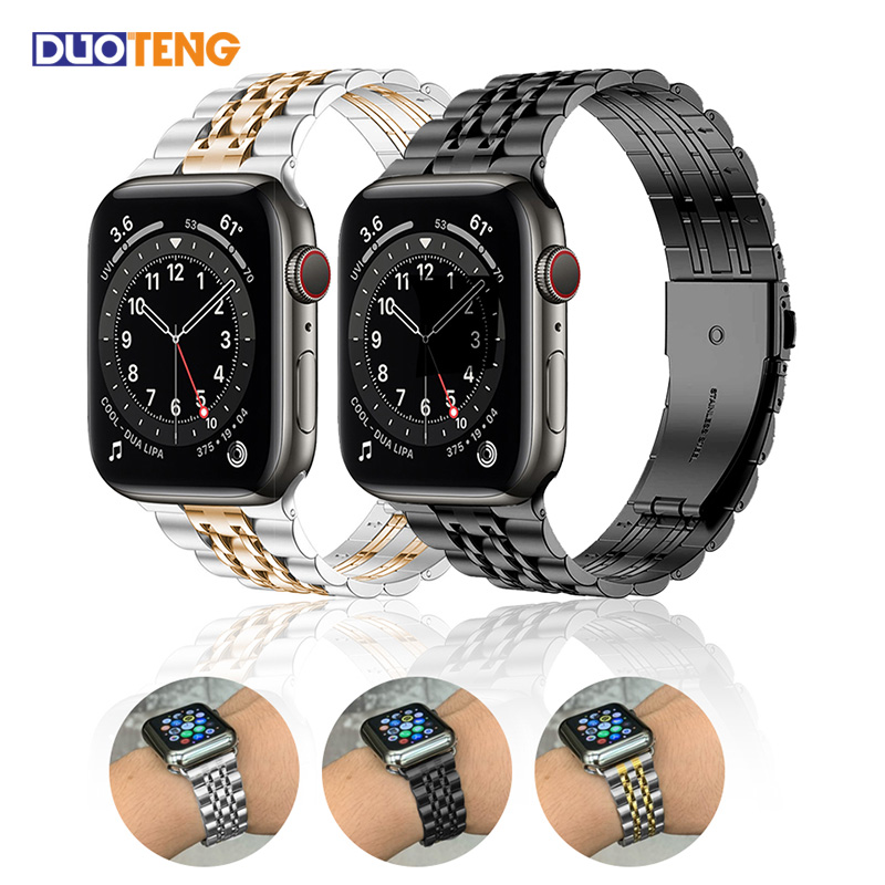 Dây Đồng Hồ Bằng Thép Không Gỉ Cho Apple Watch Se 6 5 4 3 2 1 44mm 42mm 38mm 40mm