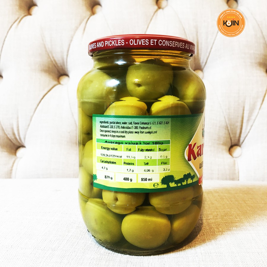 Quả Oliu Nữ Hoàng Kojin Quả Oliu Thượng Hạng Số 1 Queen Olives 870gr