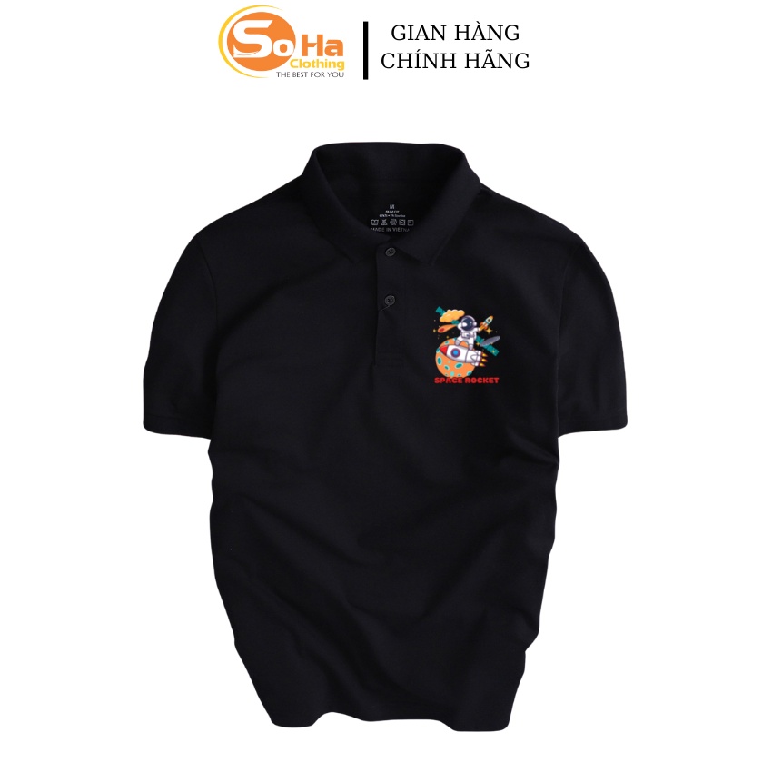 Áo Polo nam   Space rocket vải cá sấu dệt kim xuất xịn,chuẩn form, sang trọng ,thanh lịch - SOHA CLOTHING