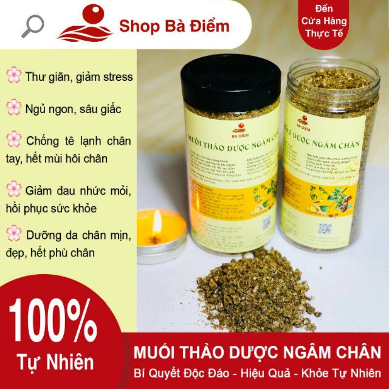 Muối Ngâm Chân Thảo Dược (900gr) | Dành Cho Mọi Người | Giảm Đau Nhức, Tê Lạnh, Giúp Ngủ Ngon và Sâu Giấc - Shop Bà Điểm