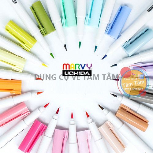 [ TÂM TÂM ]-Bút cọ màu Marvy Artist Brush Mã 1100 tông màu nâu đỏ-