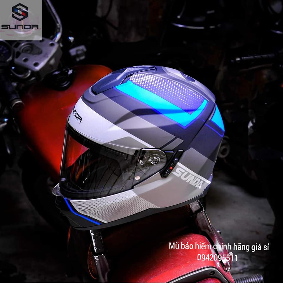 MŨ BẢO HIỂM FULLFACE 2 KÍNH SUNDA 823 CHÍNH HÃNG