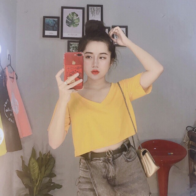 [RẺ VÔ ĐỊCH Áo Croptop Cổ Tim Cá Tính (Shop Bán Áo Thun Đẹp)