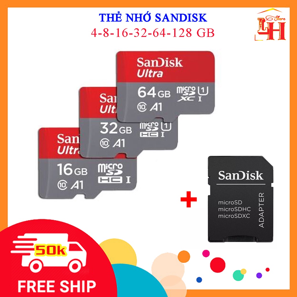 Thẻ nhớ sandisk 4GB/8GB/16GB/32GB/64GB/128GB dùng điện thoại, máy ảnh - Thẻ nhớ tốc độ cao Class 10 Ultra 667x 100MB/s