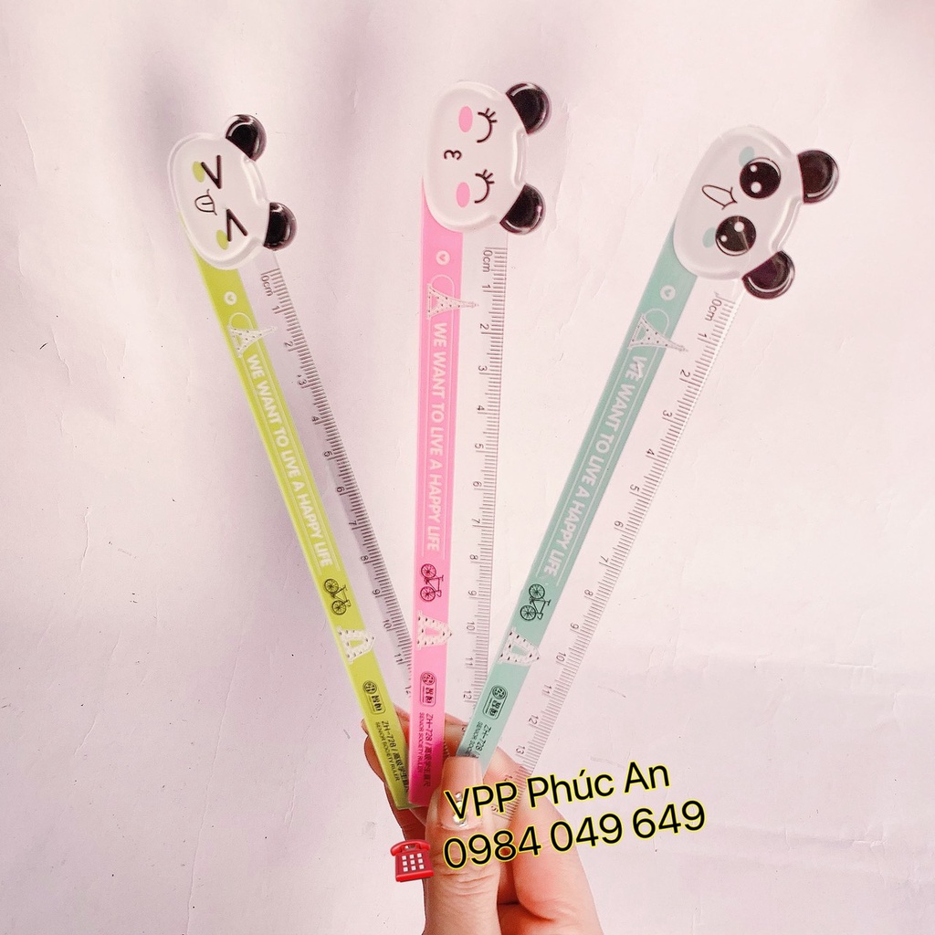 1 chiếc thước kẻ 15cm hình mặt thú siêu cute