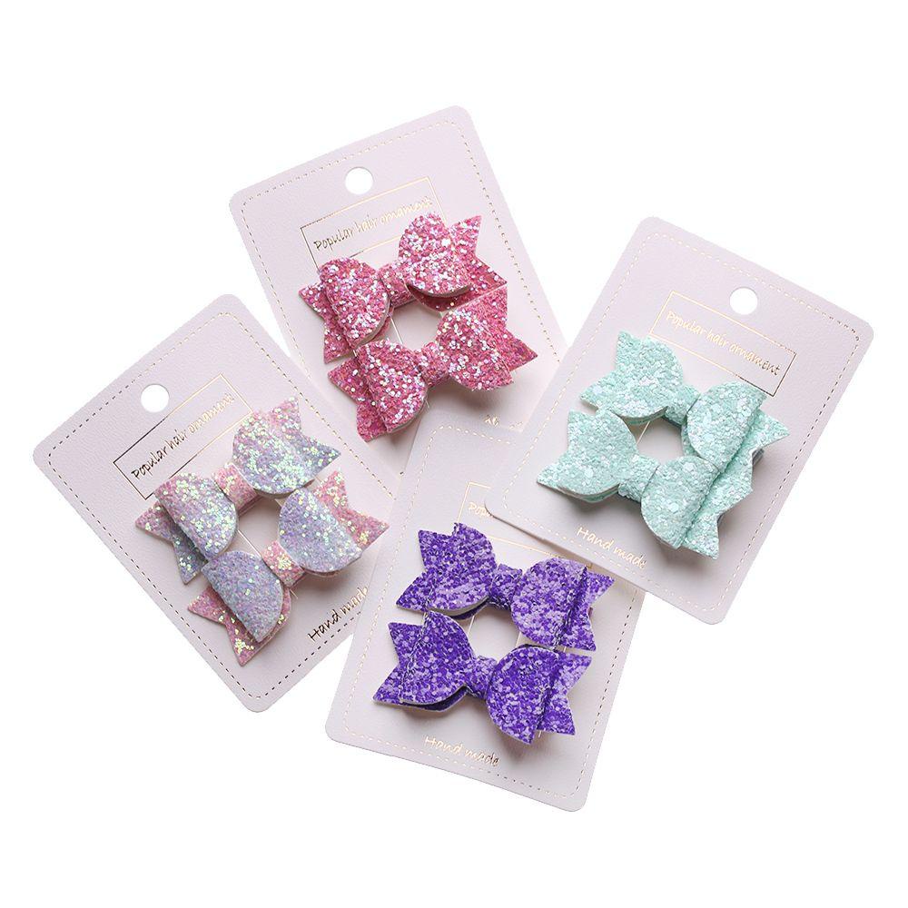 SUSANS Set 2 Kẹp Tóc Nơ Kim Tuyến Lấp Lánh