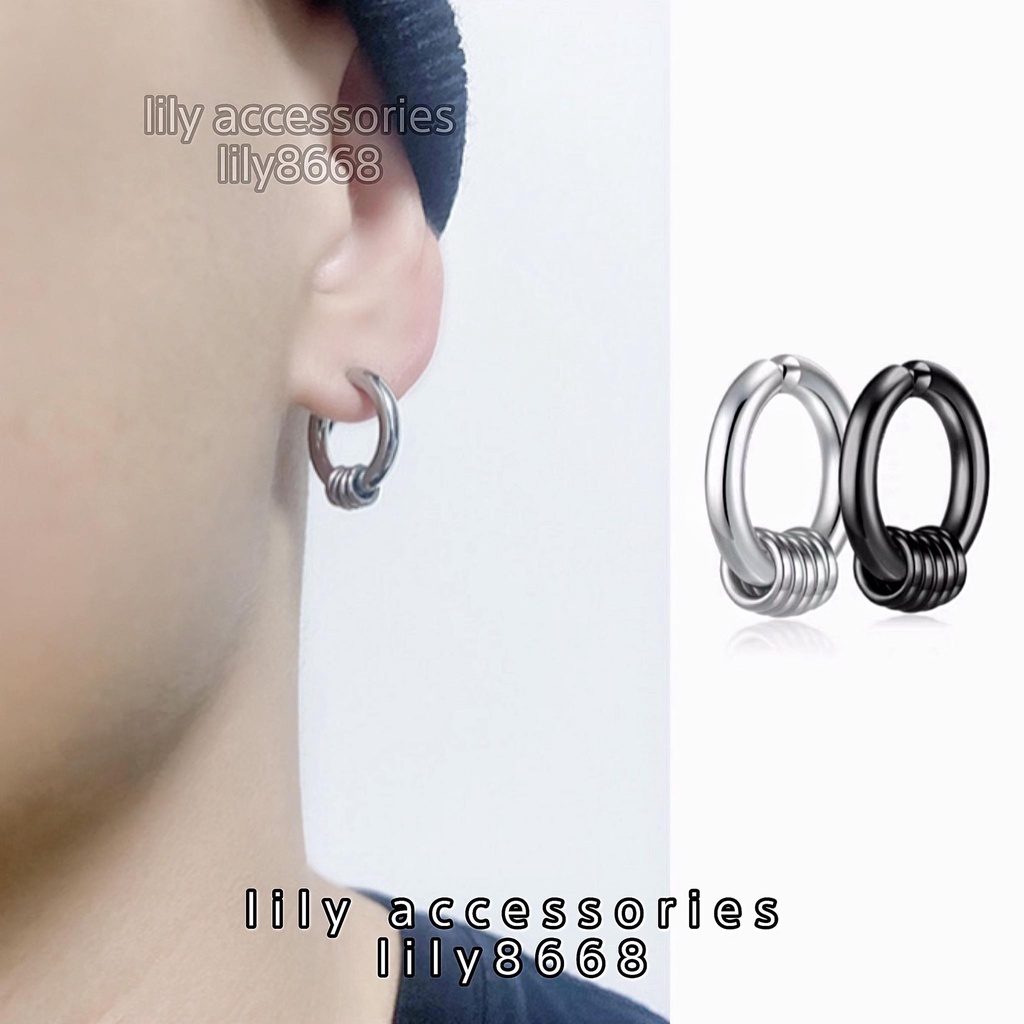 Hoop With Mini Hoop Ear Cuff kẹp tai titan tròn không cần xỏ lỗ không gỉ không đen không dị ứng nam nữ unisex