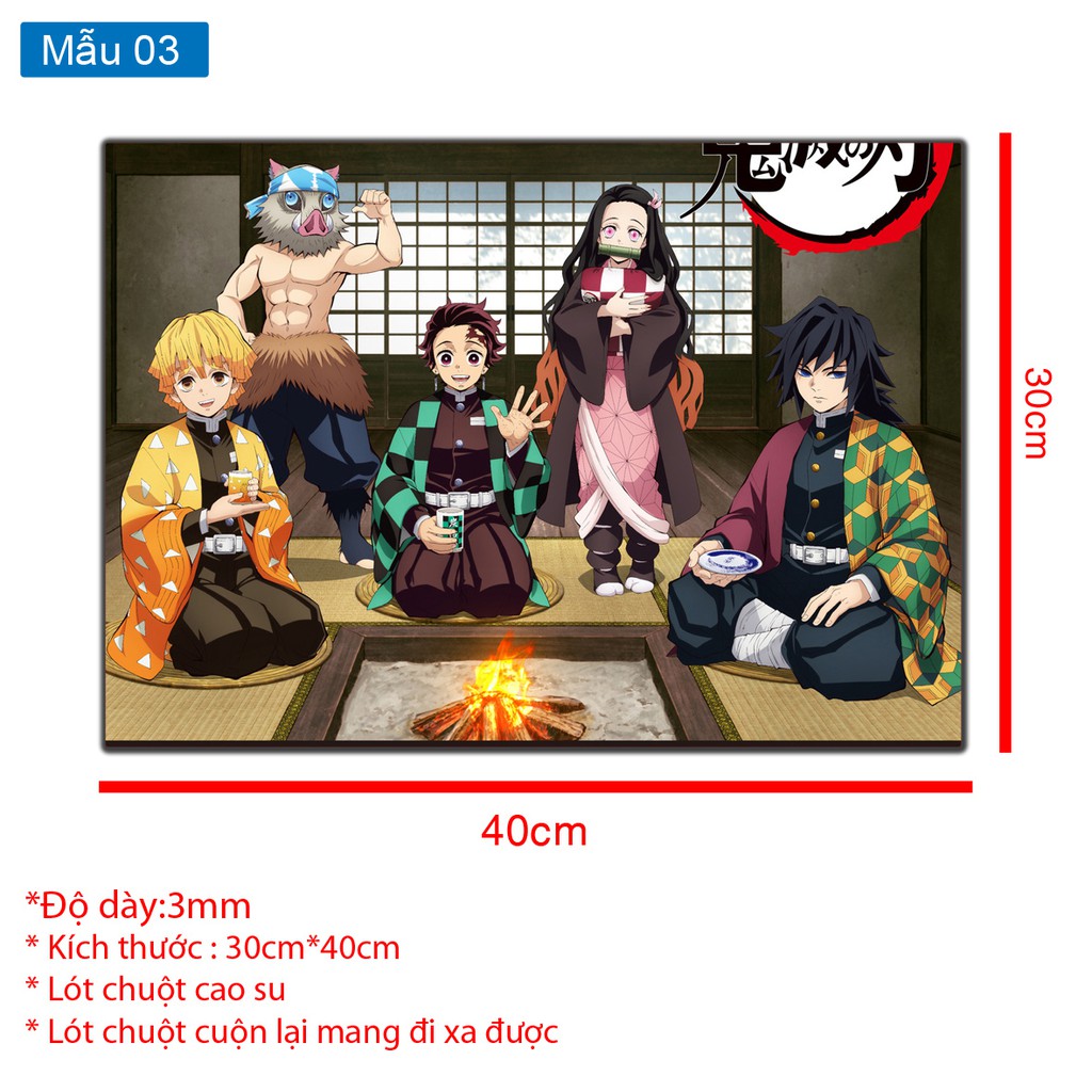 Tấm Lót chuột anime Kimetsu No Yaiba/ Diệt Quỷ Cứu Nhân (size A3)