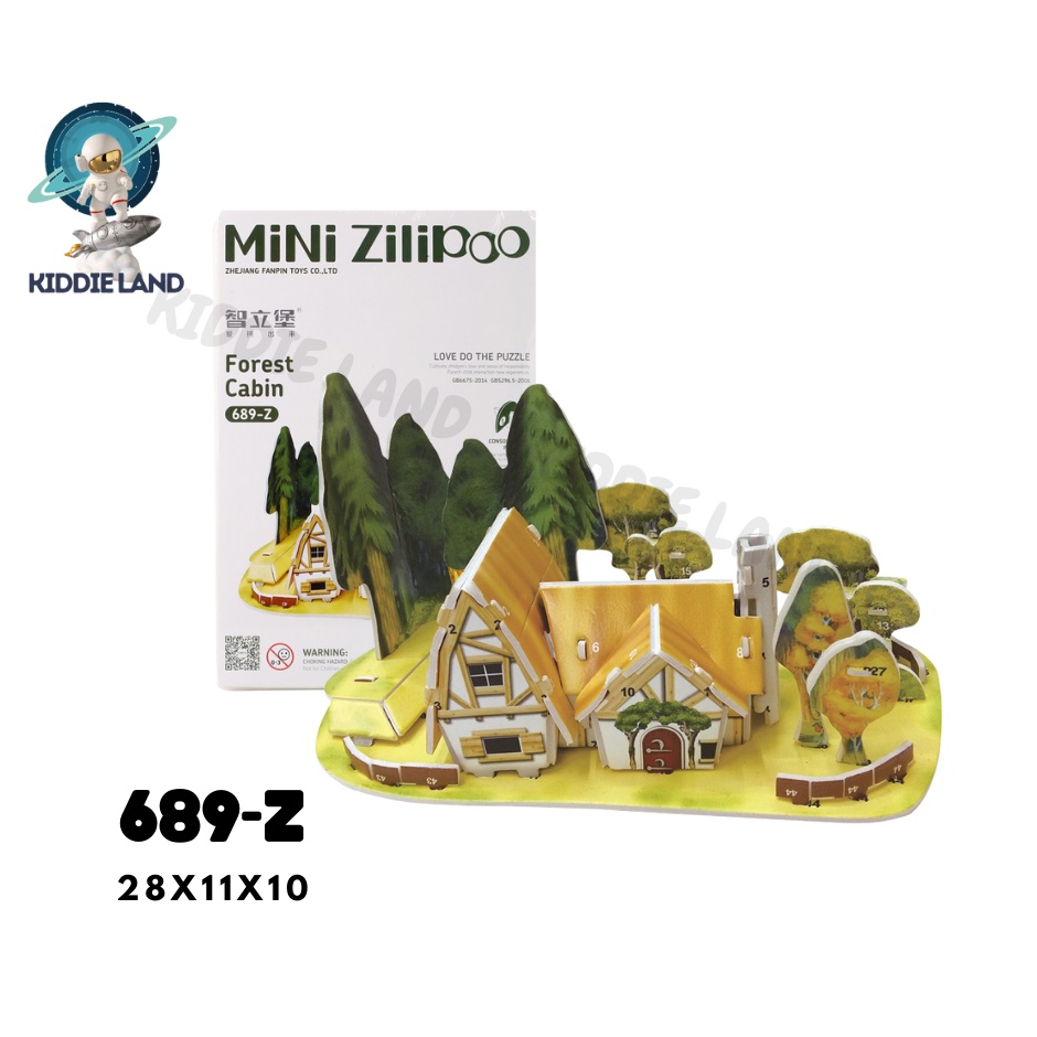Bộ đồ chơi xếp hình lắp ráp mô hình 3D bằng giấy và xốp EPS- Dành cho trẻ từ 3 tuổi - Mini Zilipoo Forest Cabin