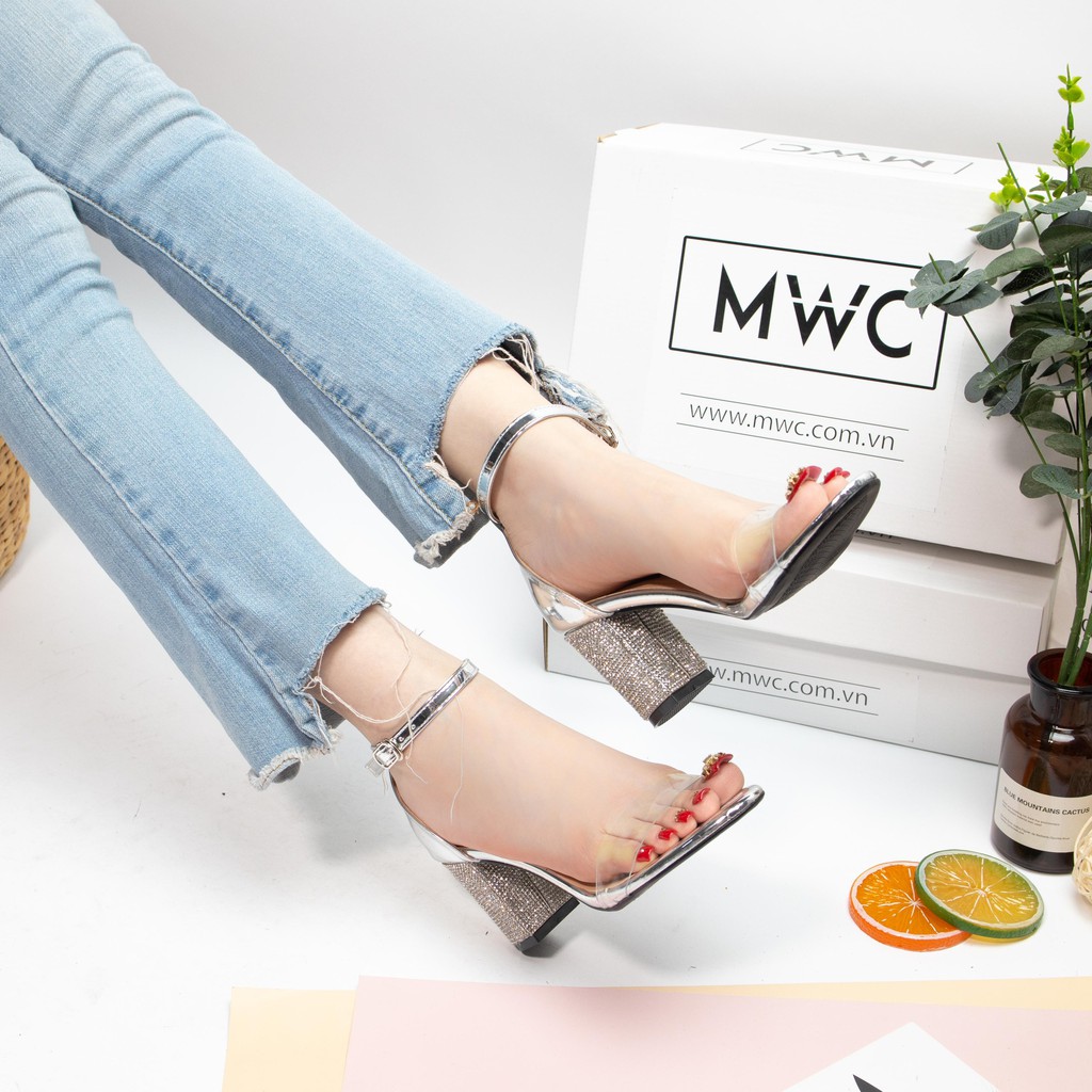 GIÀY CAO GÓT NỮ MWC - CAO GÓT QUAI TRONG GÓT VUÔNG 7CM - CAO GÓT HỞ MŨI - CAO GÓT THANH LỊCH NUCG- 3752