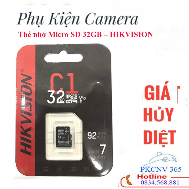 Thẻ Nhớ Micro SD Hikvision 32Gb , 64gb Class 10 , Tốc độ 92 Mb/s  Hàng Chính hãng - Bảo hành 24 tháng | BigBuy360 - bigbuy360.vn