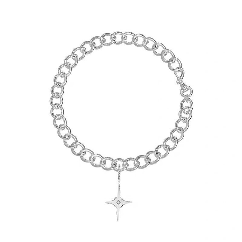 Dây chuyền 22865 thiết kế hình thánh giá / ngôi sao bốn cánh đính kim cương