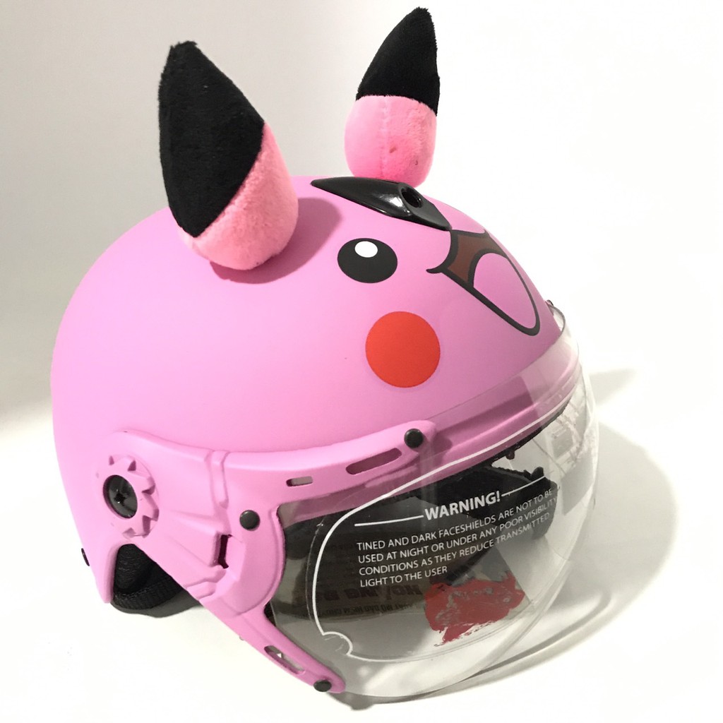 Nón bảo hiểm trẻ em có kính siêu dễ thương dành cho bé gái từ 3 đến 6 tuổi - V&amp;S Helmet - Pikachu hồng phấn - VS103KS