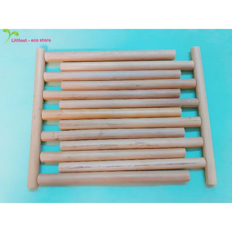 Ống hút Trà sữa Sinh tố Tre tự nhiên Natural Bamboo straw Cọ xơ dừa rửa ống hút, bình thân thiện môi trường handmade