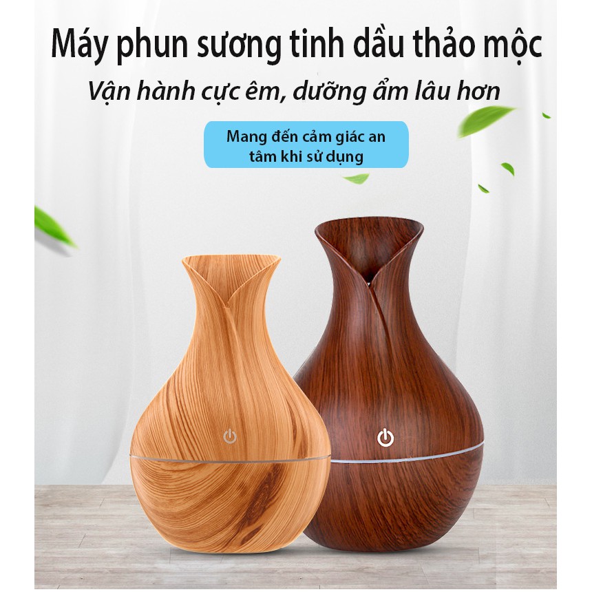 Máy Xông Tinh Dầu Tuylip 550ml cao cấp [Bảo hành 6 tháng] - Chế độ phun mạnh mẽ, tích hợp tính năng tự ngắt an toàn 5.0