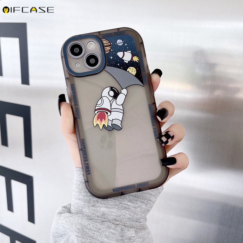 Ốp Điện Thoại Mềm Trong Suốt Chống Sốc In Hình Phi Hành Gia Cho iPhone 13 12 11 Pro Max XS Max XR X 7 8 Plus