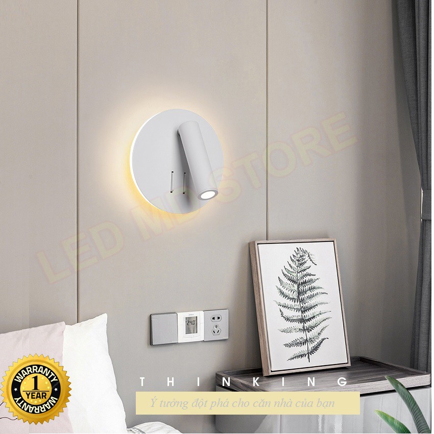 Đèn gắn tường hiện đại LT024, đèn treo tường trang trí phòng khách, phòng ngủ, có chỉnh hướng bảo hành 12 tháng